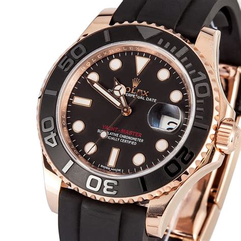 rolex yacht master rose gold rubber strap replica|replica rolex yacht master.